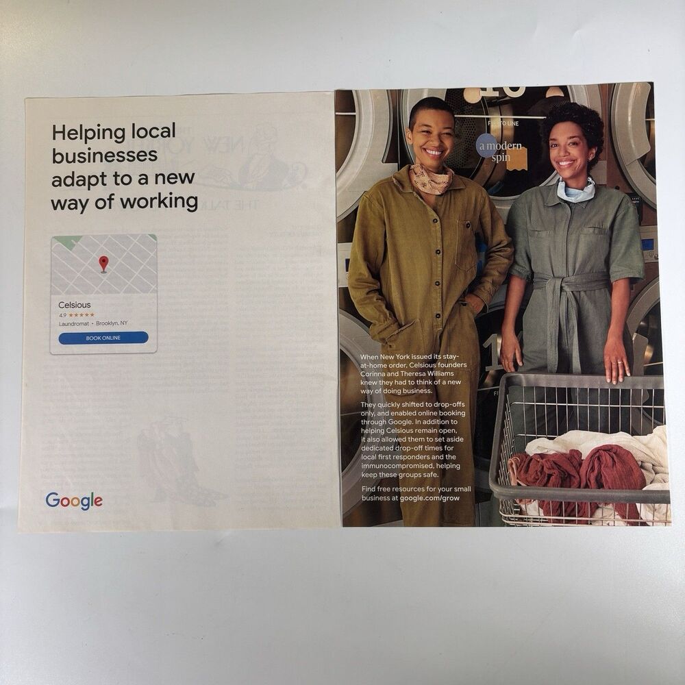 Google Print Ad Laundromat Brooklyn NY Pandemic Covid Lockdown Quarantine 2020